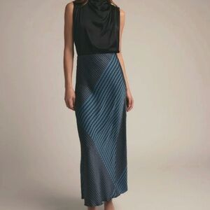 Favorite Daughter Black and Blue Maxi Skirt